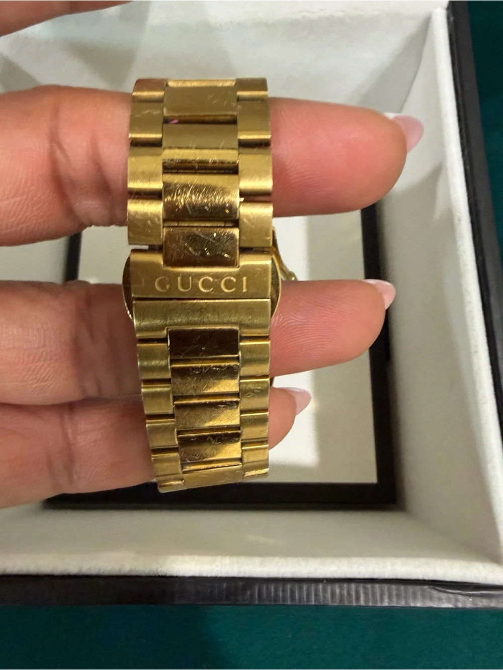 Gucci Gold Textured Dial Men's Bracelet Watch